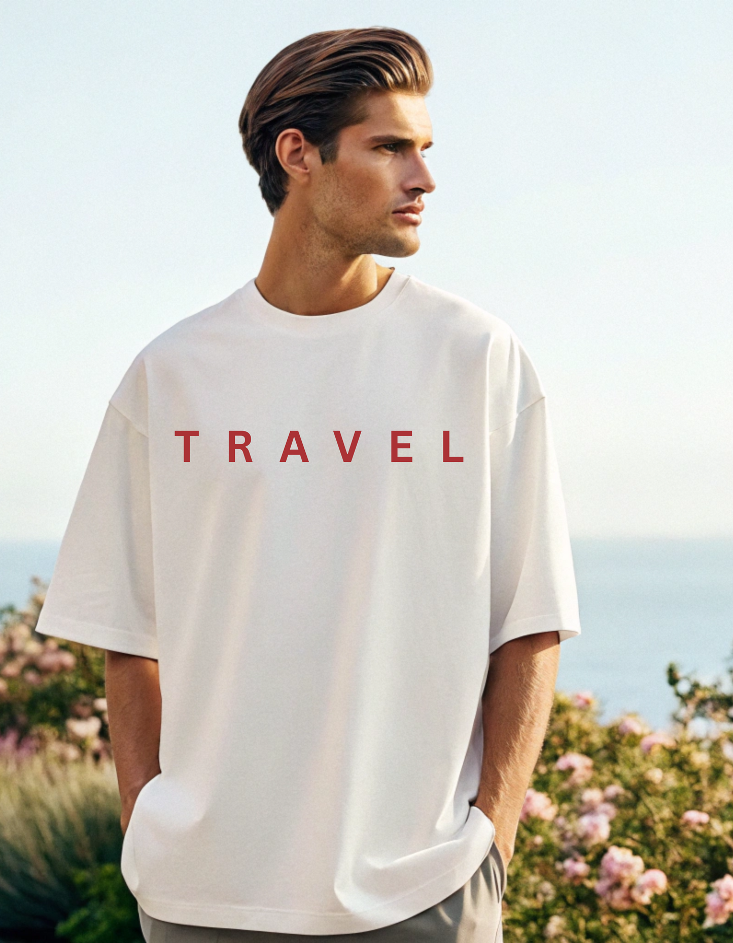 Men's White Wanderlost Oversized T-shirt