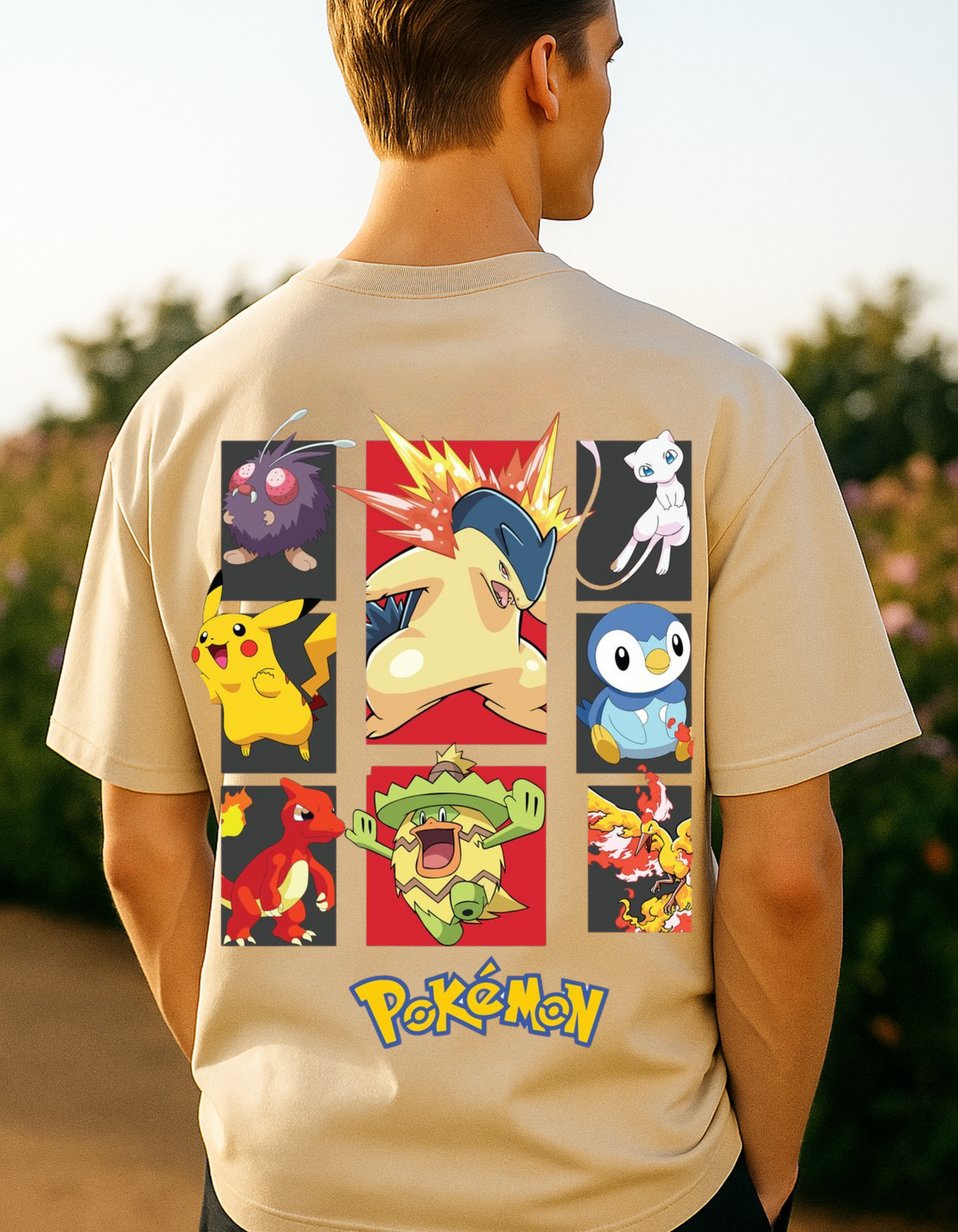 Men's Beige Elemental Flex Oversized T-shirt