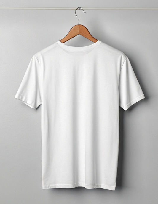 Men's White Plain Iconic Regular Fit T-shirt