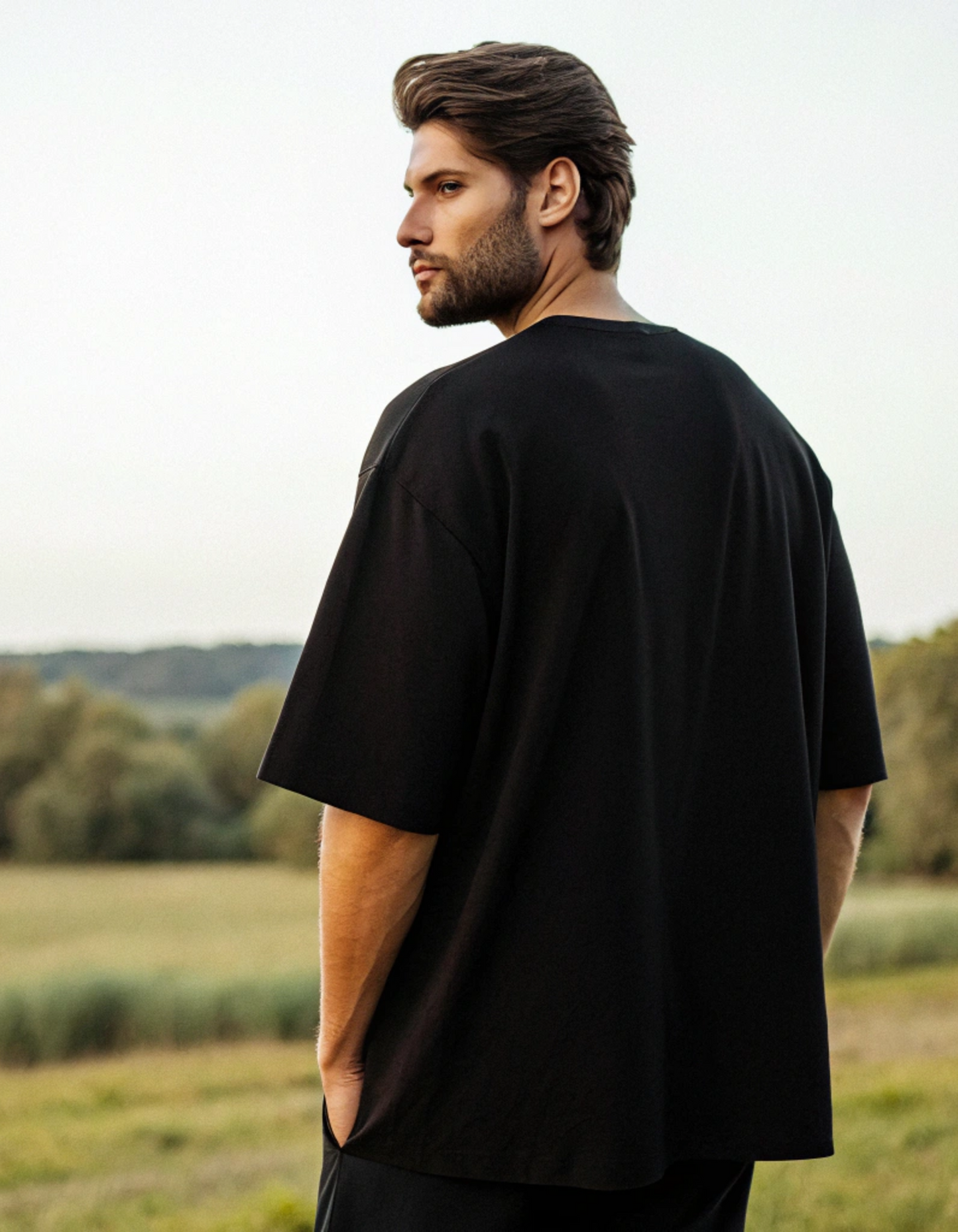 Relax & Enjoy Crisis Premium Black Oversized T-shirt for Men