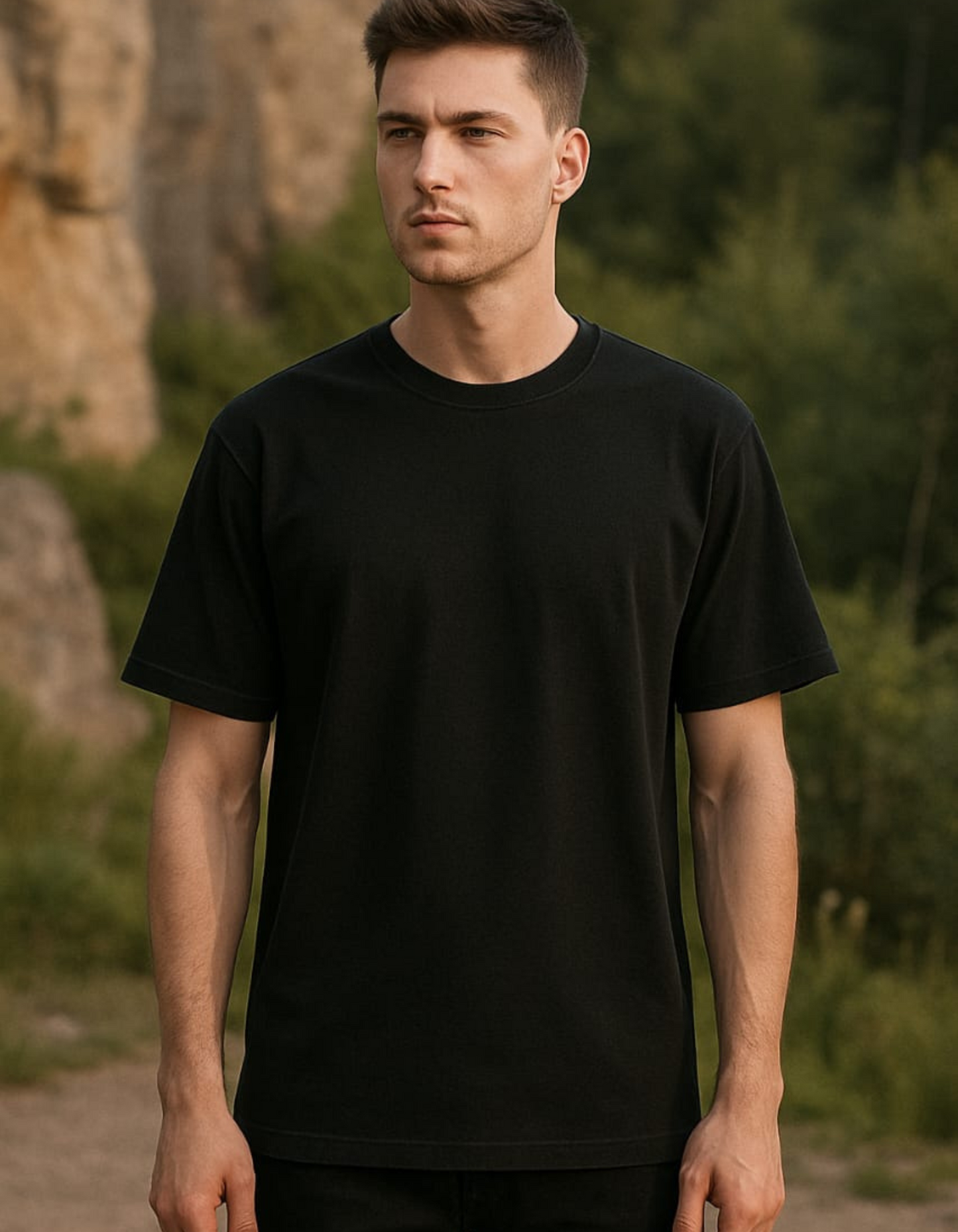 Men's Black Cosmic Chill Oversized T-shirt