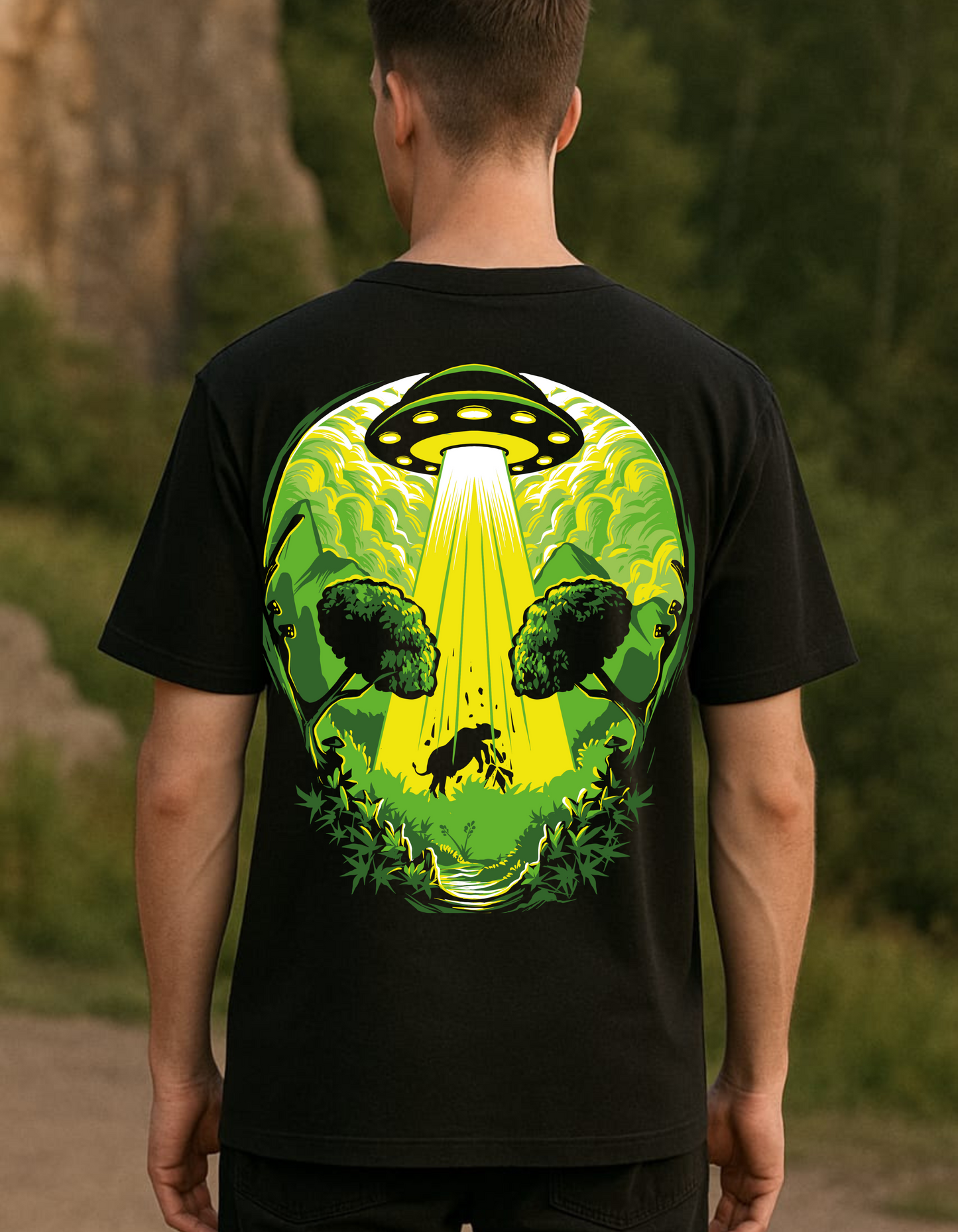 Men's Black Hybrid Energy Oversized T-shirt