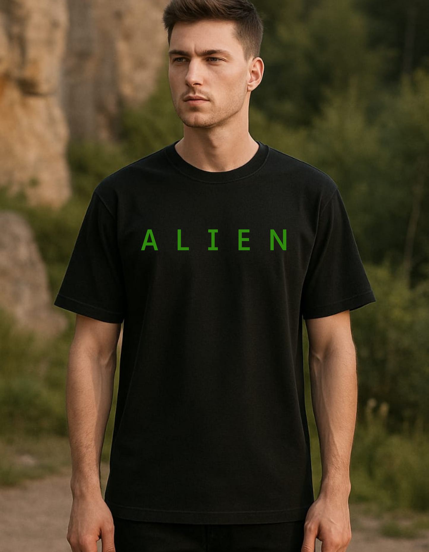 Men's Black Hybrid Energy Oversized T-shirt