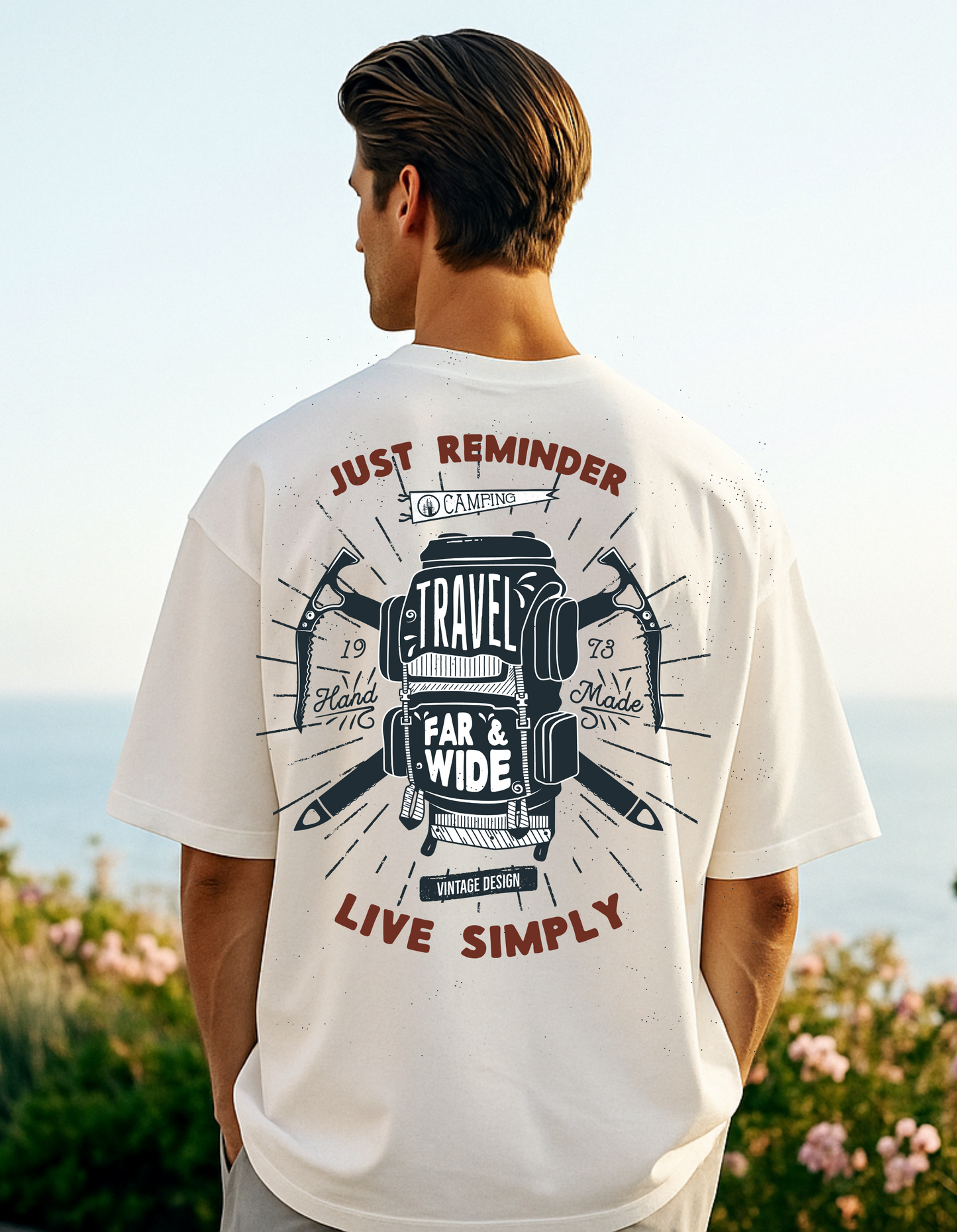 Men's White Wanderlost Oversized T-shirt