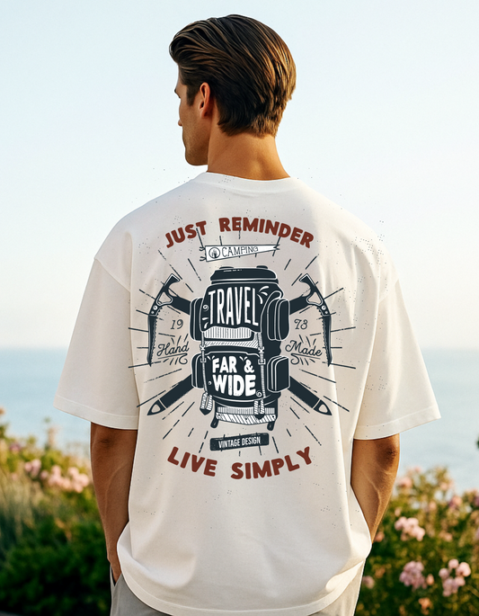 Men's White Wanderlost Oversized T-shirt