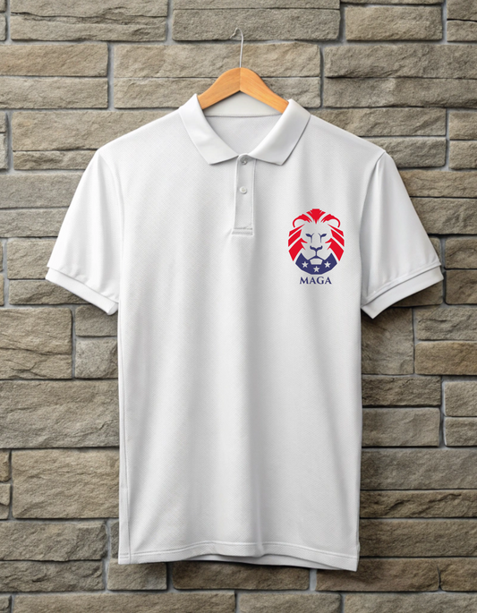 Bold Maga White Polo T-shirt for Men