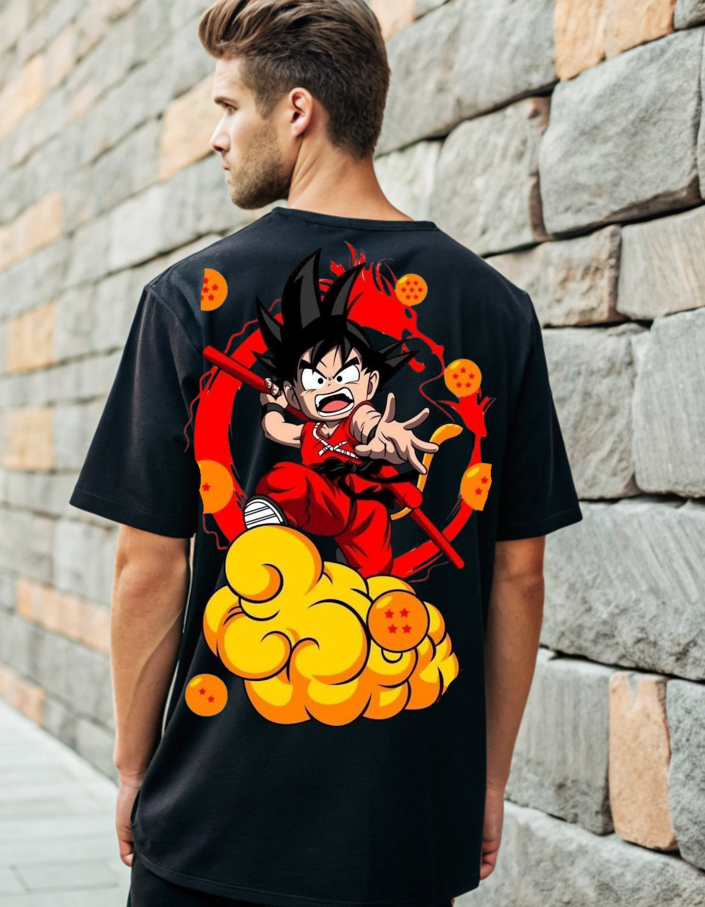 Men's Black Zenkai Zoomer Oversized T-shirt