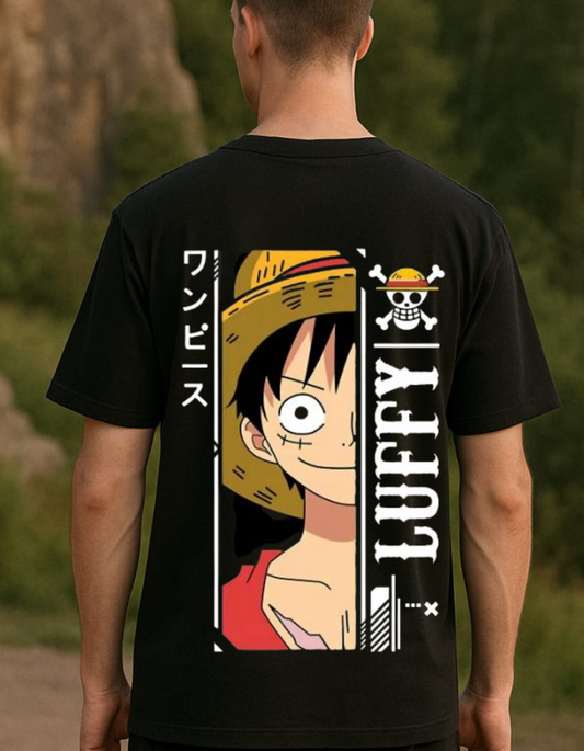 Mugiwave Men's Black Oversized T-shirt