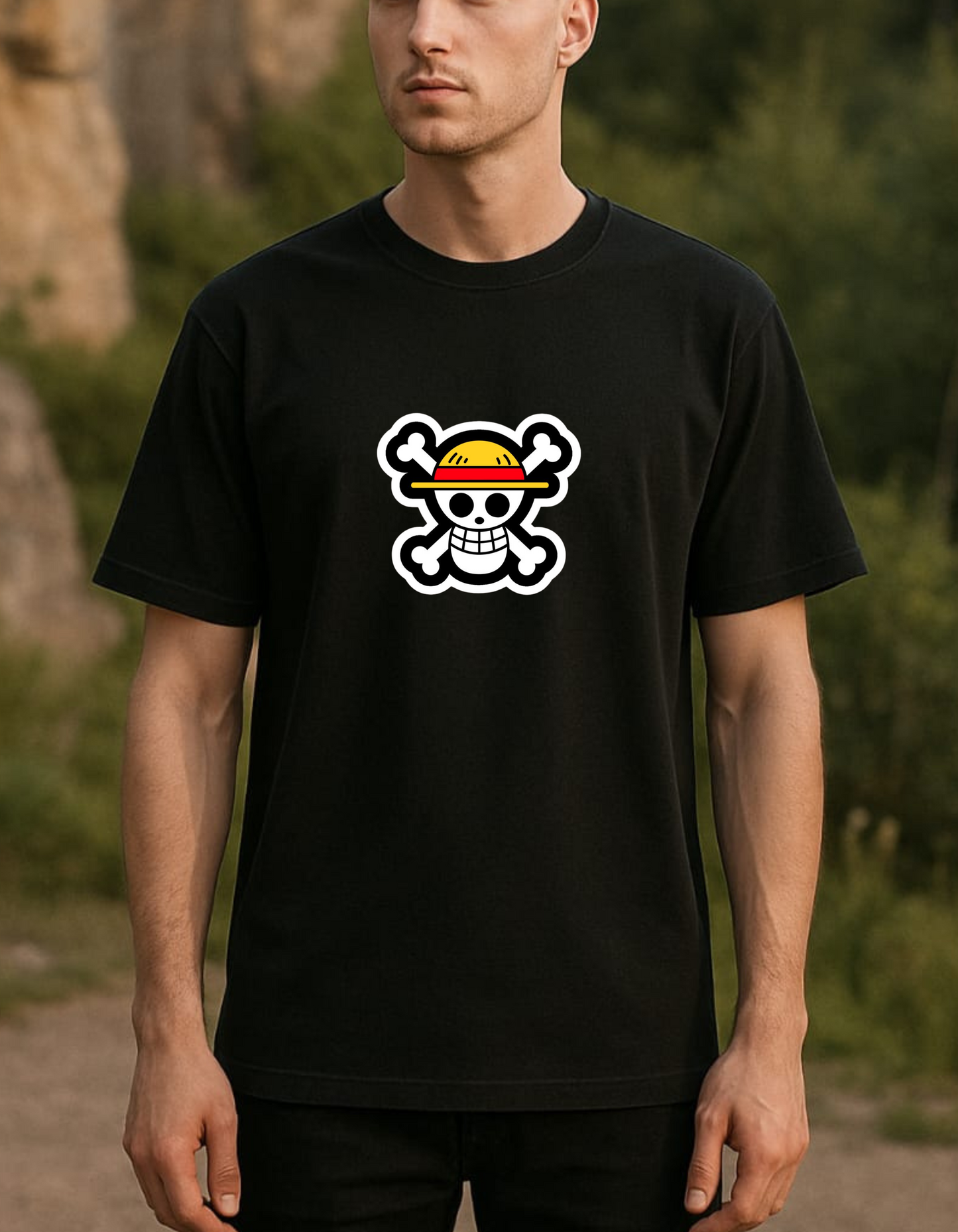 Mugiwave Men's Black Oversized T-shirt