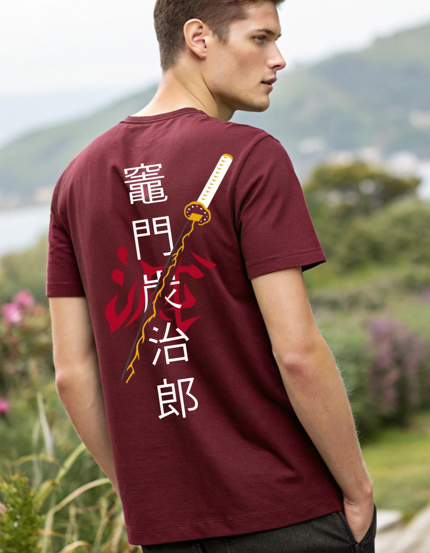 Men's Maroon Hidden Hype Oversized T-shirt