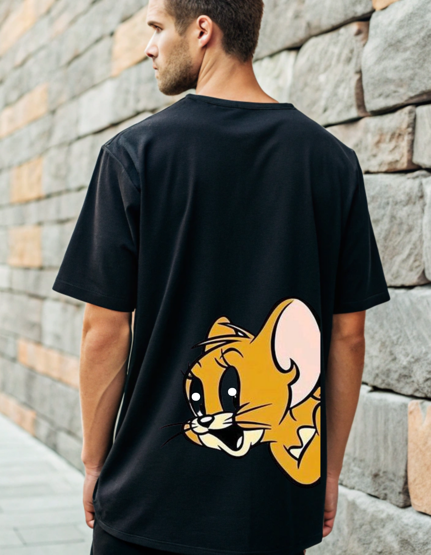 Never Caught Drip Men's Black Oversized T-shirt