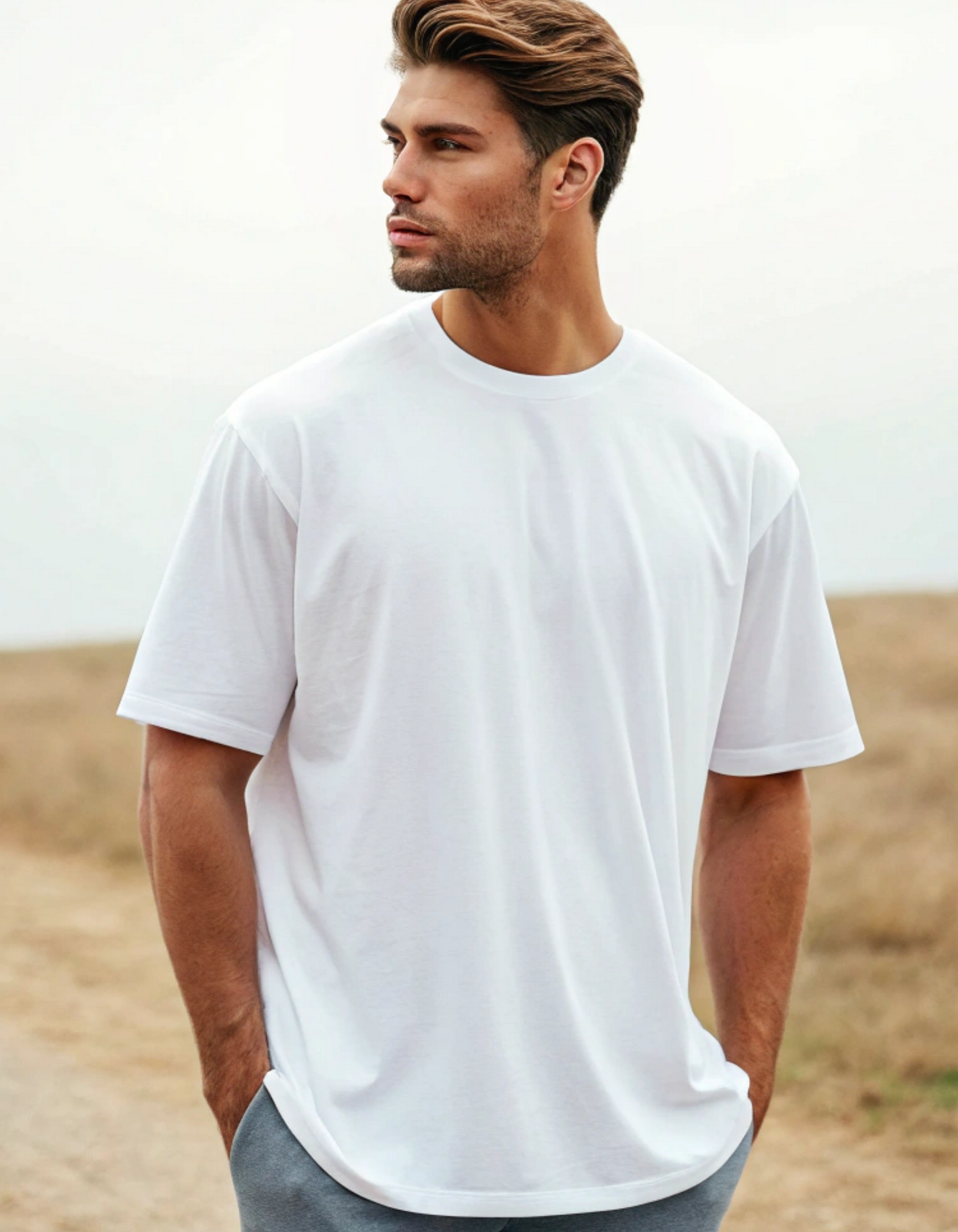 Men's White Hop & Chill Oversized T-shirt